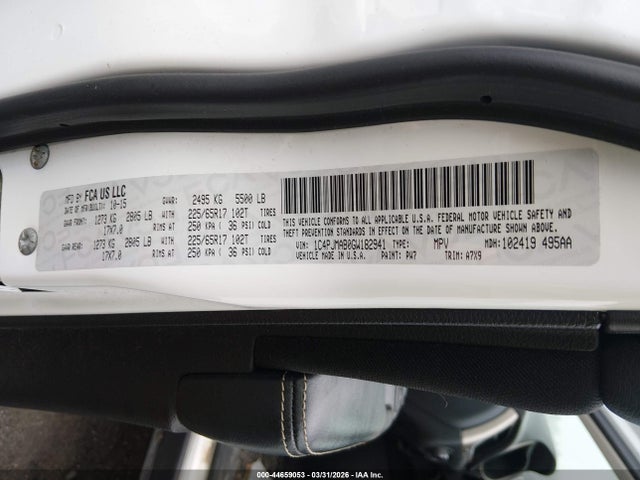 Aukcja sprzedaży 2016 Jeep Cherokee Sport, vin: 1C4PJMAB0GW182941, numer aukcji: 44659053