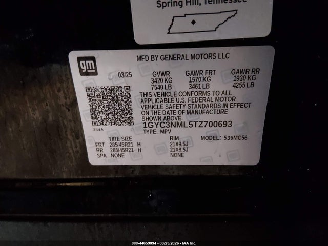 Aukcja sprzedaży 2026 Cadillac Vistiq Sport, vin: 1GYC3NML5TZ700693, numer aukcji: 44659094