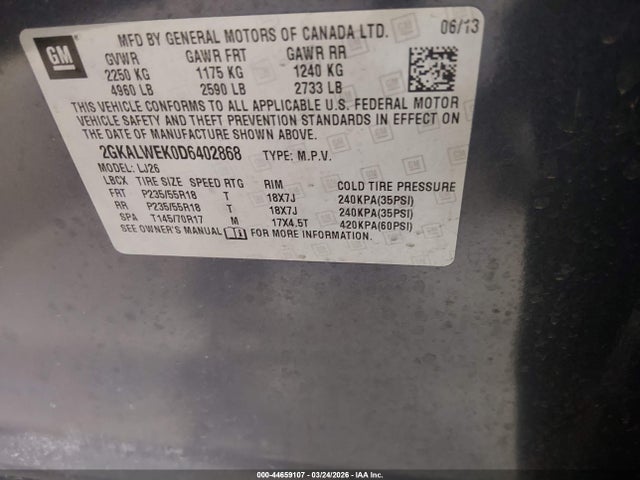 2013 GMC TERRAIN 2GKALWEK0D6402868 Photo 8