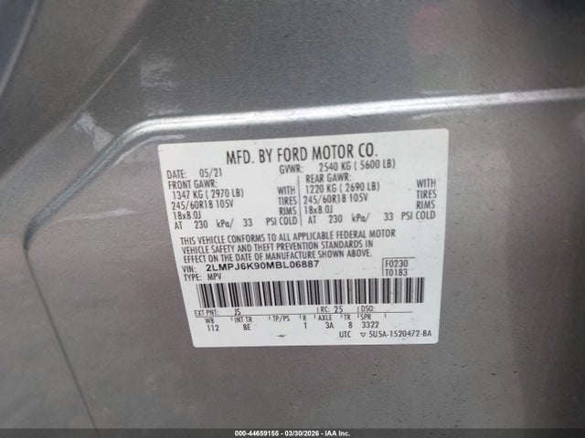 2021 LINCOLN NAUTILUS 2LMPJ6K90MBL06887 Photo 8