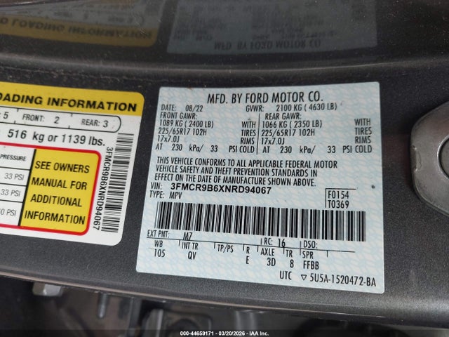 2022 FORD BRONCO SPORT 3FMCR9B6XNRD94067 Photo 8