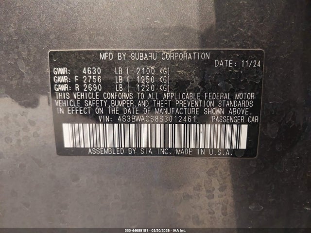 Subaru Legacy Premium 2025 4S3BWAC68S3012461 Image 9