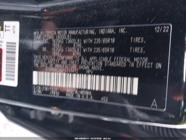 44659214 :رقم المزاد ، 5TDBBRCH6PS111412 vin ، 2023 Toyota Highlander Hybrid Le مزاد بيع