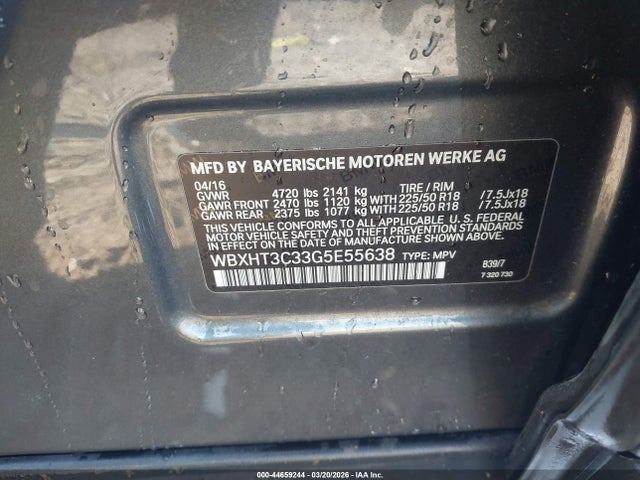 Продажа на аукционе авто 2016 Bmw X1 Xdrive28i, vin: WBXHT3C33G5E55638, номер лота: 44659244