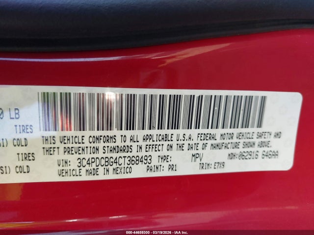 Продажа на аукционе авто 2012 Dodge Journey Sxt, vin: 3C4PDCBG4CT368493, номер лота: 44659300