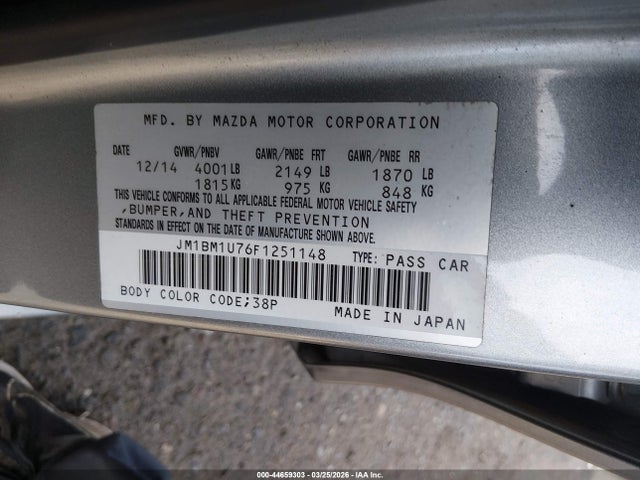 JM1BM1U76F1251148 Mazda Mazda3 I Sport