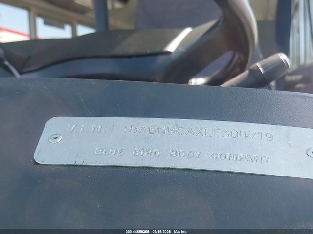 Blue Bird School Bus / Transit Bus 2014 1BABNBCAXEF304719 Image 9