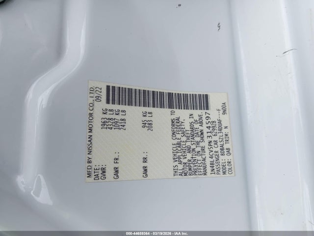 Продажа на аукционе авто 2023 Nissan Altima Sr Fwd, vin: 1N4BL4CV5PN314597, номер лота: 44659364