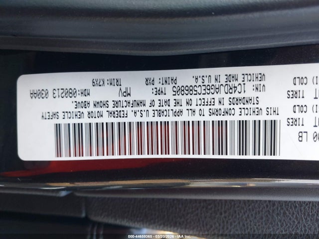 Продажа на аукционе авто 2014 Dodge Durango Sxt, vin: 1C4RDJAG6EC586805, номер лота: 44659365