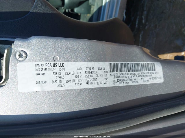 44659388 :رقم المزاد ، 2C4RDGBG0JR197080 vin ، 2018 Dodge Grand Caravan Se Plus مزاد بيع