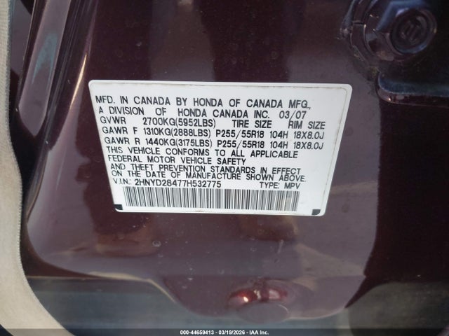 2007 ACURA MDX 2HNYD28477H532775 Photo 8