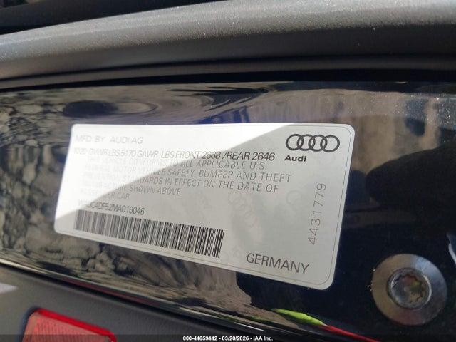 2021 Audi S5 Sportback Premium Plus Tfsi Quattro Tiptronic მანქანა იყიდება აუქციონზე, vin: WAUC4DF52MA016046, აუქციონის ნომერი: 44659442