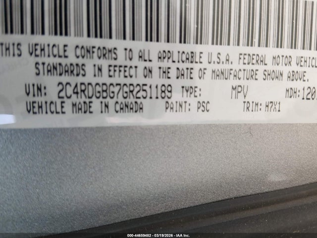 Aukcja sprzedaży 2016 Dodge Grand Caravan American Value Pkg, vin: 2C4RDGBG7GR251189, numer aukcji: 44659482