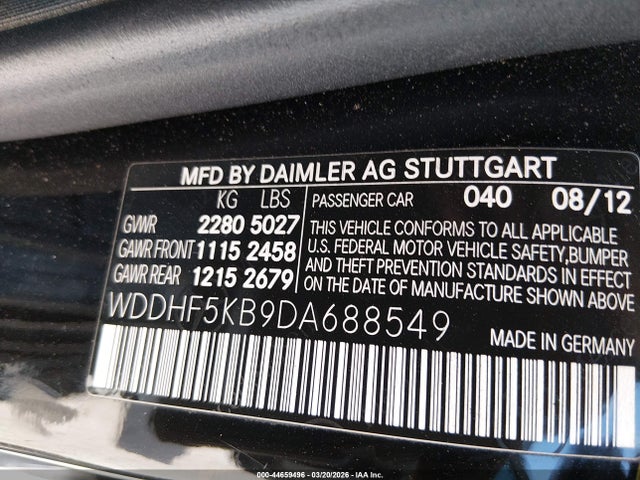 Продаж на аукціоні авто 2013 Mercedes-benz E 350, vin: WDDHF5KB9DA688549, номер лоту: 44659496