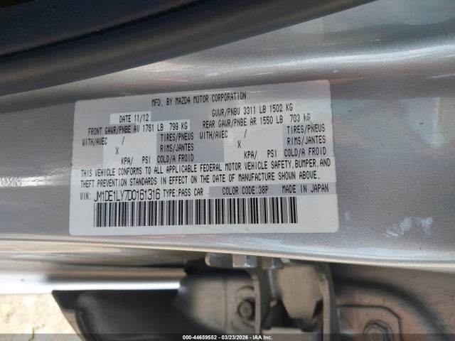 Продажа на аукционе авто 2013 Mazda Mazda2 Touring, vin: JM1DE1LY7D0161316, номер лота: 44659552