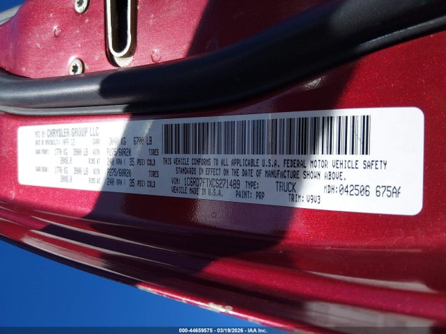 Aukcja sprzedaży 2012 Ram 1500 St, vin: 1C6RD7FTXCS271489, numer aukcji: 44659575