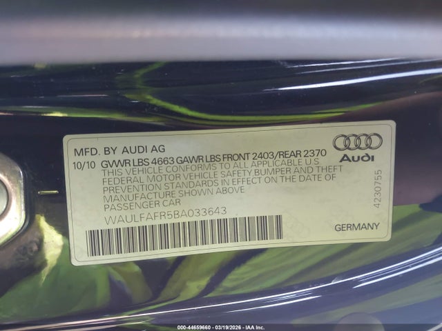 2011 AUDI A5 WAULFAFR5BA033643 Photo 8