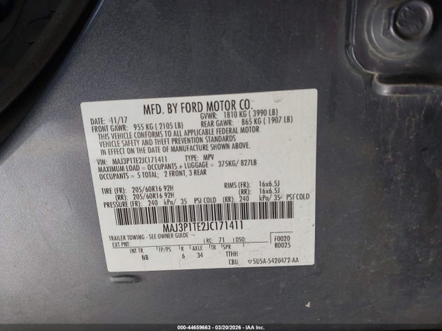 2018 FORD ECOSPORT MAJ3P1TE2JC171411 Photo 8