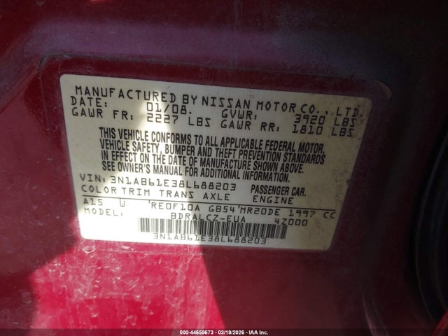 2008 NISSAN SENTRA 3N1AB61E38L688203 Photo 8