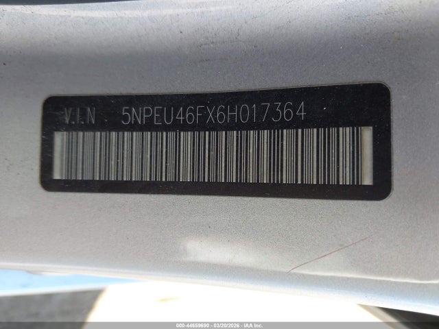 Aukcja sprzedaży 2006 Hyundai Sonata Gls V6/lx V6, vin: 5NPEU46FX6H017364, numer aukcji: 44659690