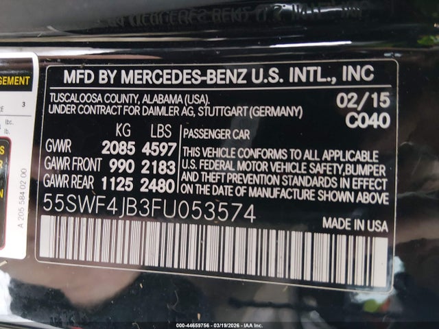 2015 MERCEDES-BENZ C 300 55SWF4JB3FU053574 Photo 8