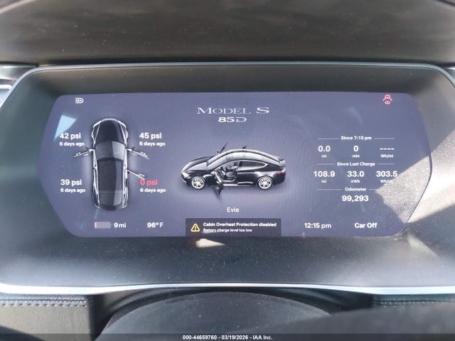 2015 Tesla Model S 70d/85d/p85d მანქანა იყიდება აუქციონზე, vin: 5YJSA1H24FFP69273, აუქციონის ნომერი: 44659760