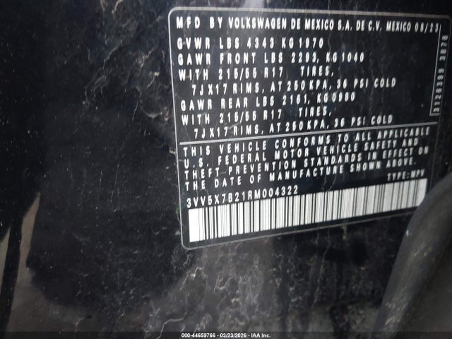3VV5X7B21RM004322 Volkswagen Taos 1.5t S
