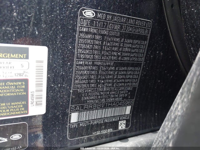 Land Rover Discovery Hse 2017 SALRRBBV1HA045965 Image 9