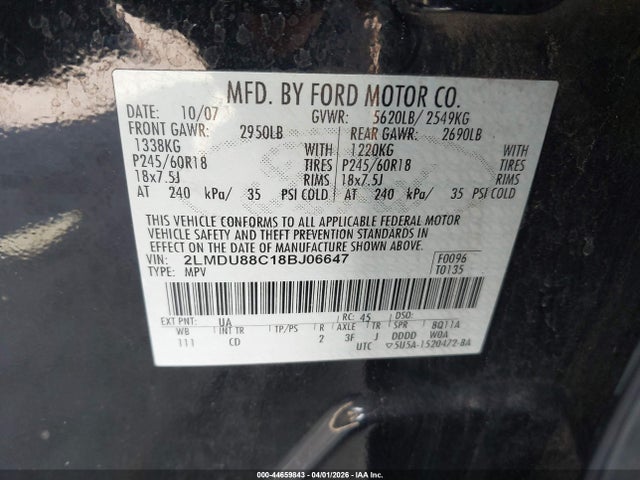 2008 LINCOLN MKX 2LMDU88C18BJ06647 Photo 8