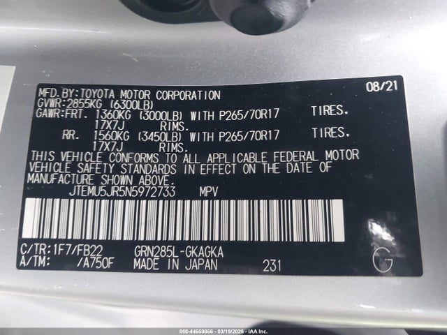 2022 TOYOTA 4RUNNER JTEMU5JR5N5972733 Photo 8