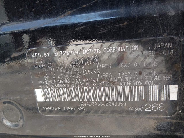 2018 MITSUBISHI OUTLANDER JA4AD3A38JZ048050 Photo 8