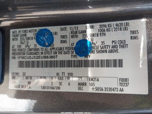 Ford Escape Titanium 2014 1FMCU0JX2EUB63807 Image 9