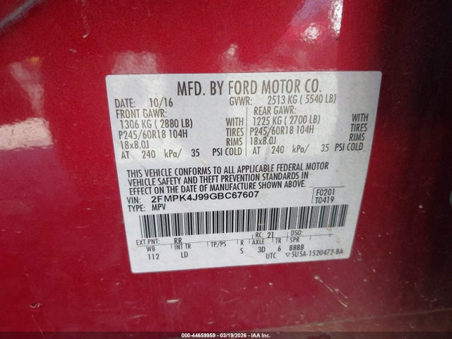 2016 FORD EDGE 2FMPK4J99GBC67607 Photo 8