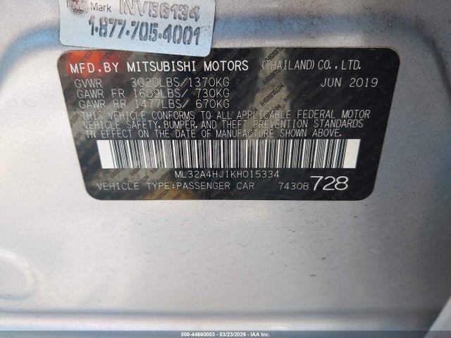 2019 MITSUBISHI MIRAGE ML32A4HJ1KH015334 Photo 8