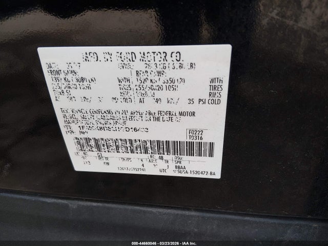 Aukcja sprzedaży 2017 Ford Explorer Xlt, vin: 1FM5K8D82HGD16433, numer aukcji: 44660046