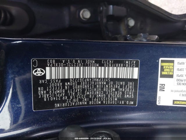 5YFEPMAE4NP367726 Toyota COROLLA LE