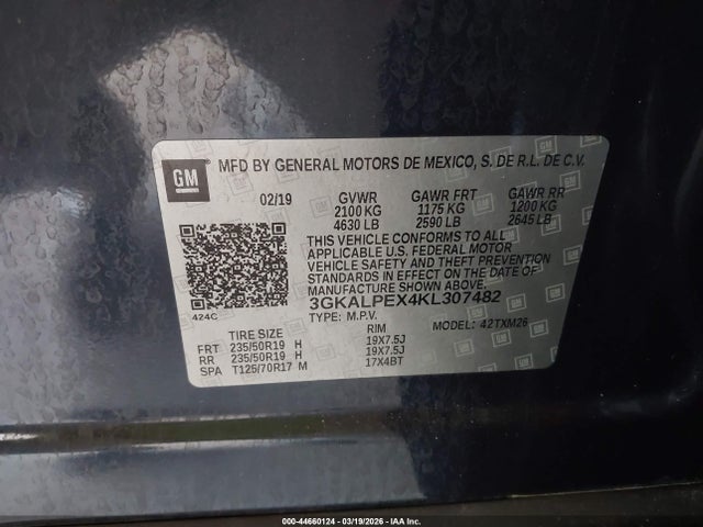 Aukcja sprzedaży 2019 Gmc Terrain Slt, vin: 3GKALPEX4KL307482, numer aukcji: 44660124