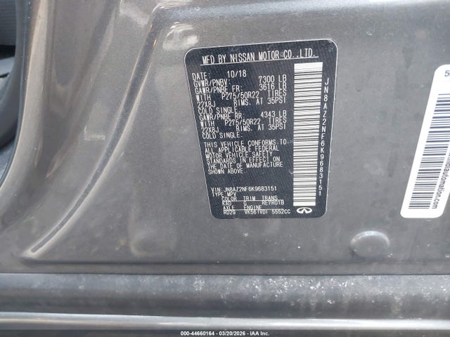 Продажа на аукционе авто 2019 Infiniti Qx80 Luxe, vin: JN8AZ2NF6K9683151, номер лота: 44660164