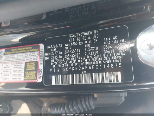 44660209 :رقم المزاد ، 5XYK6CAF6PG114875 vin ، 2023 Kia Sportage X-line مزاد بيع