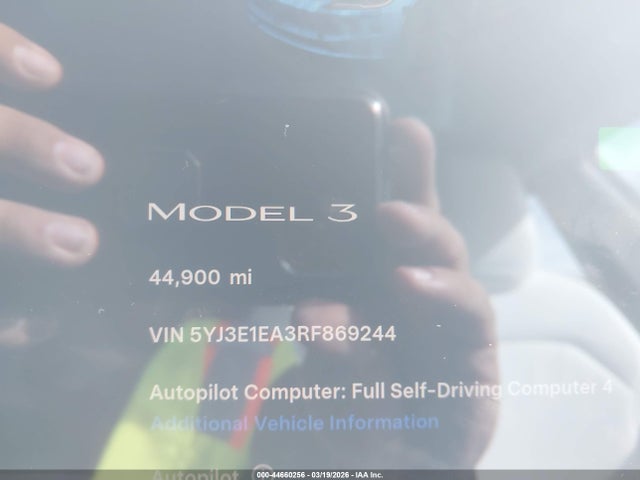 Aukcja sprzedaży 2024 Tesla Model 3 Long Range Dual Motor All-wheel Drive/rear-wheel Drive, vin: 5YJ3E1EA3RF869244, numer aukcji: 44660256