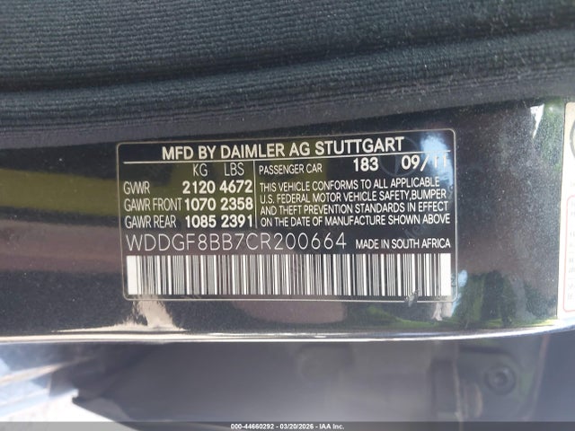 Продажа на аукционе авто 2012 Mercedes-benz C 300 Sport 4matic, vin: WDDGF8BB7CR200664, номер лота: 44660292