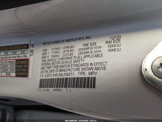 5J8TC1H51ML009211 Acura Rdx Technology Package