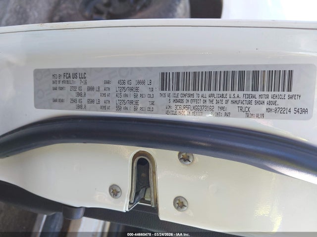 Продаж на аукціоні авто 2016 Ram 2500 Laramie, vin: 3C6UR5FLXGG373162, номер лоту: 44660478