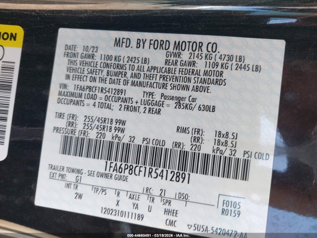 Ford Mustang Gt Fastback 2024 1FA6P8CF1R5412891 Image 9