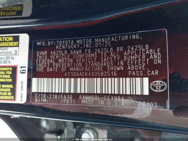 Toyota CAMRY LE 2025 4T1DAACK4SU582516 Image 9