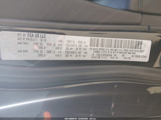 Продажа на аукционе авто 2017 Dodge Durango Special Service Awd, vin: 1C4RDJFG8HC681640, номер лота: 44660516