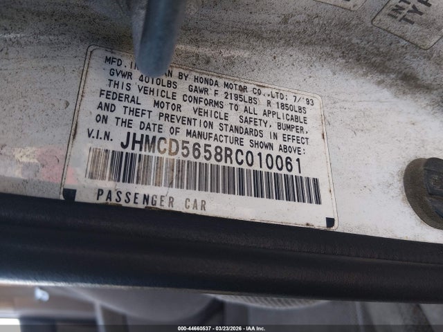 1994 HONDA ACCORD JHMCD5658RC010061 Photo 8