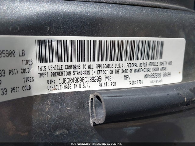 44660577 :رقم المزاد ، 1J8GR48K08C138285 vin ، 2008 Jeep Grand Cherokee Laredo مزاد بيع