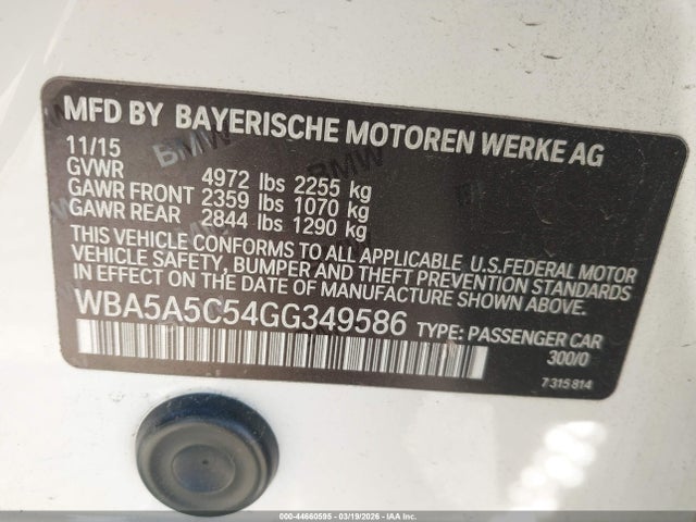 2016 BMW 528I WBA5A5C54GG349586 Photo 8