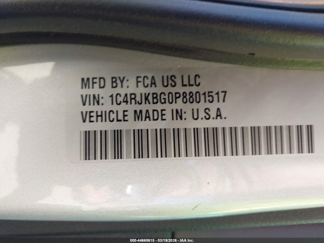 44660615 :رقم المزاد ، 1C4RJKBG0P8801517 vin ، 2023 Jeep Grand Cherokee L Limited 4x4 مزاد بيع